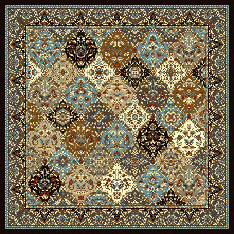 Tapis décoratif brun oriental BLANQUILLA, Tapis de couloir 2 pi 1 po x 7 pi 8 po