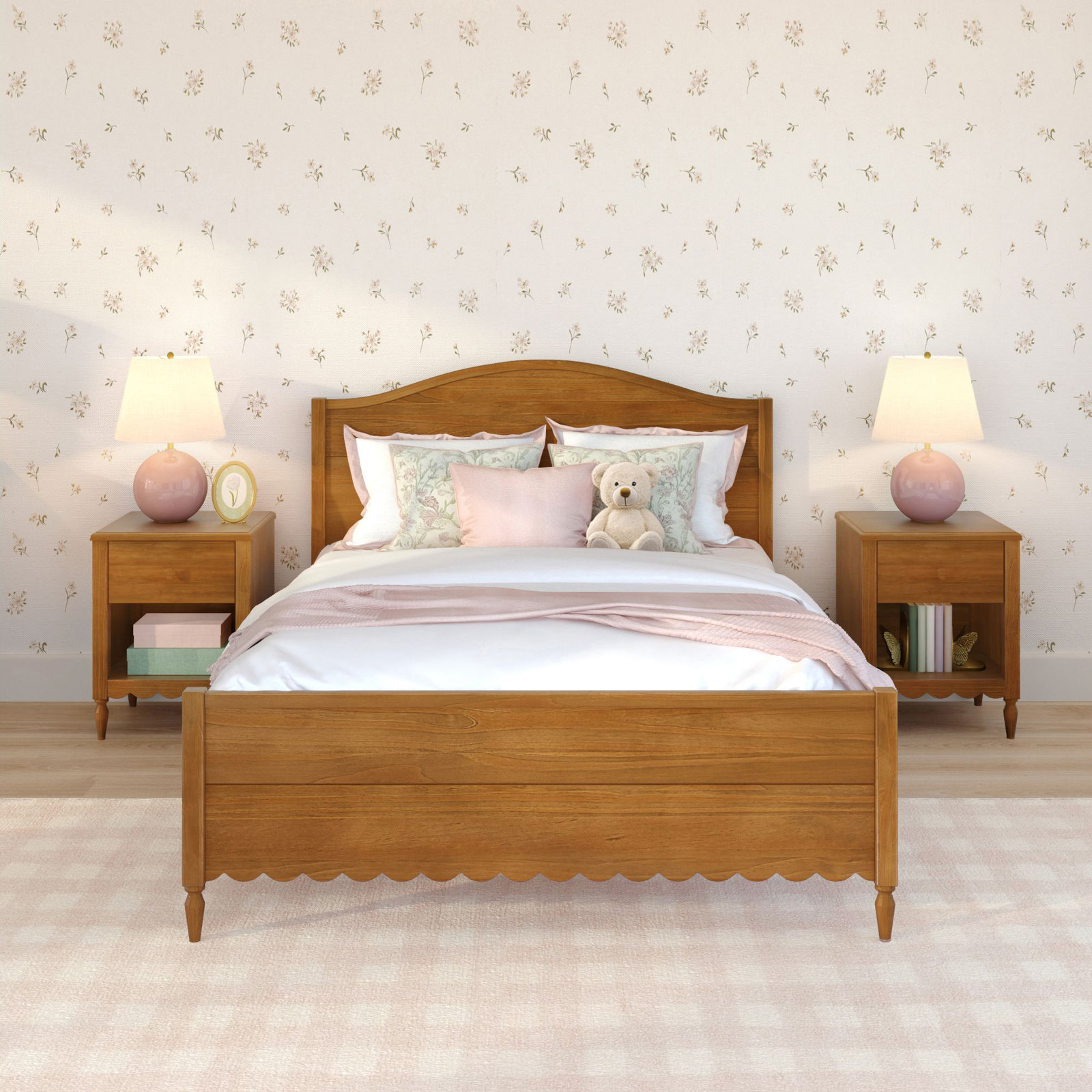Charlotte Twin Single Bed, Pecan, Full