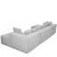 Chaise longue modulaire en U à 4 places en velours côtelé rayé gris, conception réversible, confortable pour la détente, utilisation moyenne, sans assemblage en tissu,-1623724841