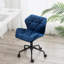 Fauteuil de bureau pivotant et capitonné, bleu-608115833