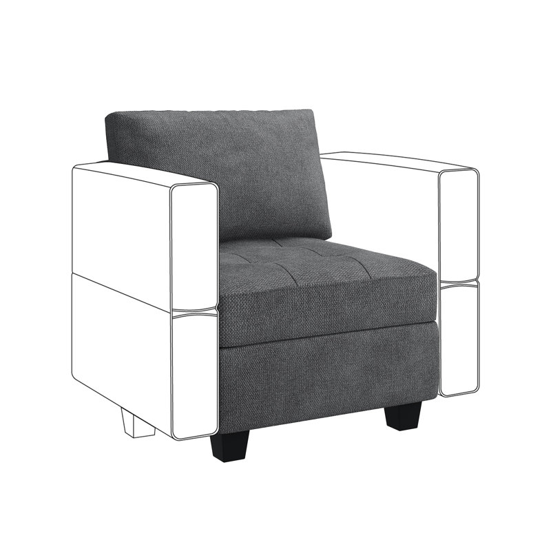 Module de rangement pour canapé modulaire Honbay, Mélange de polyester gris foncé