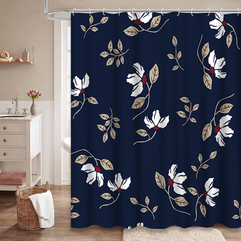 Rideau de douche avec 12 crochets, L 72 po x l 78 po