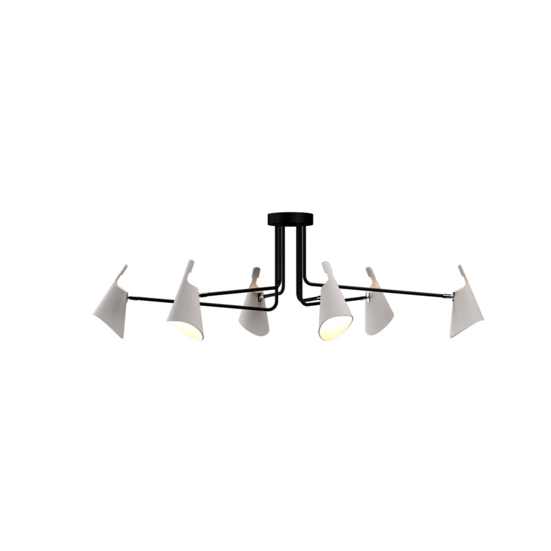 Chandelier, Imbuia, 19.29" H x 60.63" W x 30.91" D, 6