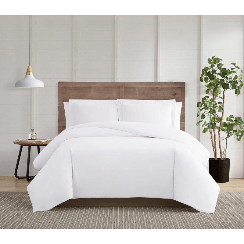 Truly Calm Silver Cool Duvet Cover Set, Queen Duvet Cover + 2 King Shams, White