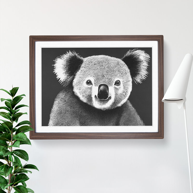 Koala Bear - Framed Print, 46cm H x 64cm W, Walnut Framed