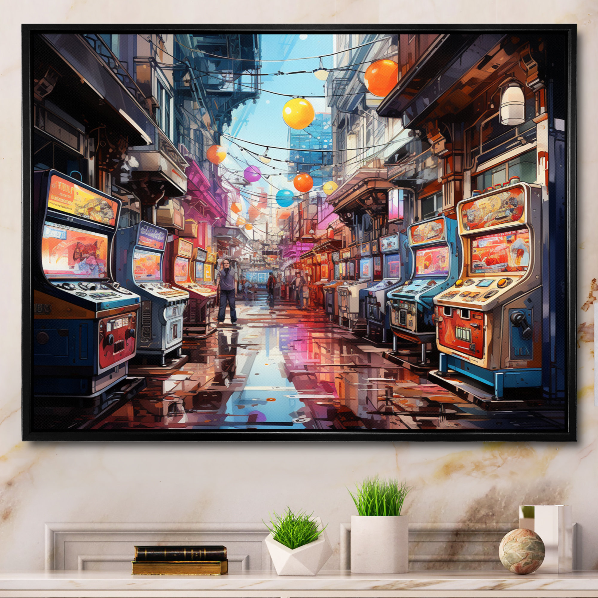 Colorful Winston Framed Video Dreams Wayfair Game Print On Porter Canvas | Arcade
