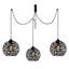 Lustre moderne noir, hauteur réglable, 45,3 po x 45,3 po x 45,3 po | Corps en métal, 3 x douilles E27 (40 W maximum) | Design scandinave et du sud-ouest, éclairage élégant pour la maison et le bureau