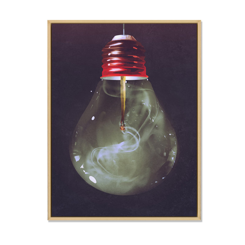 «Video Game Light Bulb Fusion» - Art mural moderne et contemporain sur toile, H 12 po x l 8 po x P 1 po