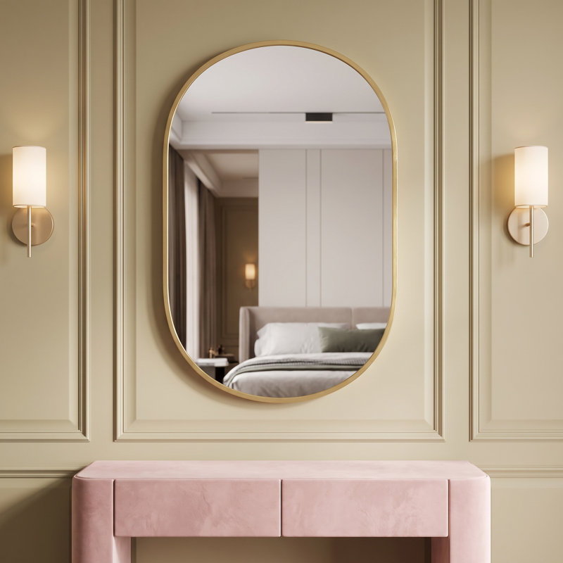 Aluminium Frame Arch Mirror, 24''*36'', Gold