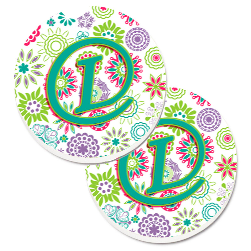 Sous-verre voiture de voiture fleurs initial, L