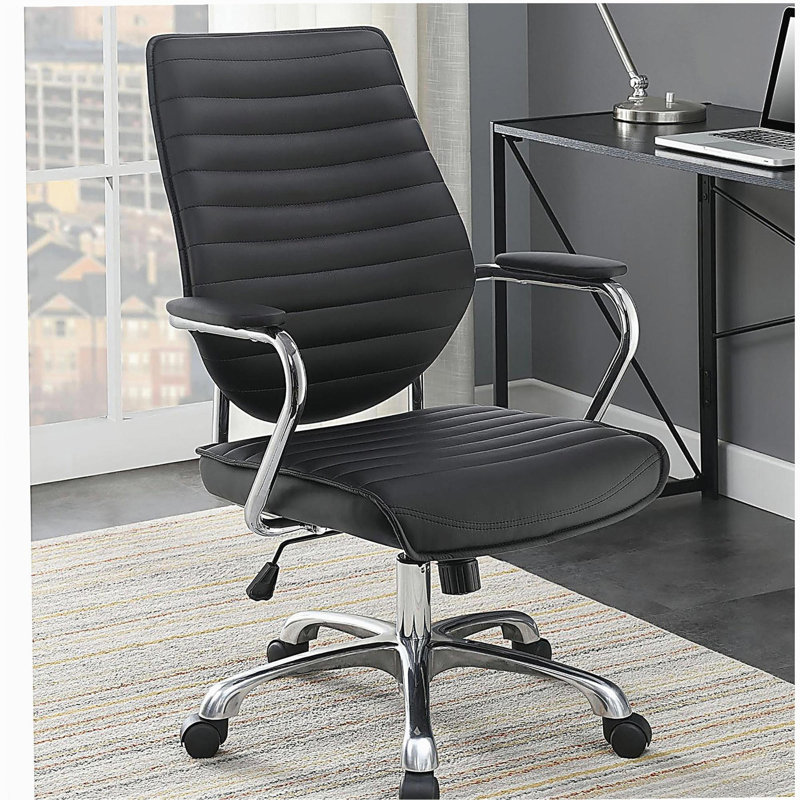 Chaise de bureau pivotante noire à hauteur ajustable