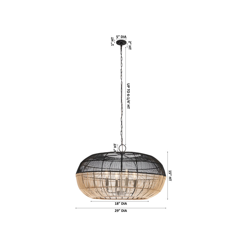 Crescent – 4 Light 29" Chain Hung Pendant
