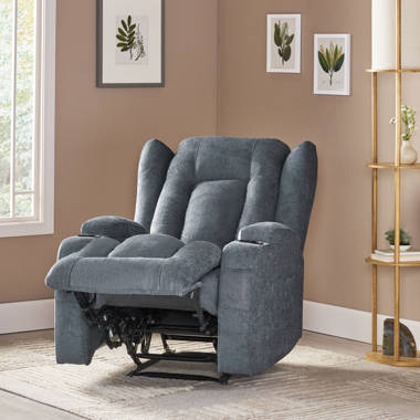 Manual Glider Recliner Swivel Rocking Chair with Lumbar Pillow Cup Holders Latitude Run