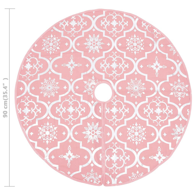 Kimber Luxury Christmas Tree Skirt with Sock, 90 cm, Pink