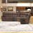Mamata Classic and Overstuffed Soft Faux Leather Manual Reclining Corner Sectional-94320391-121423343