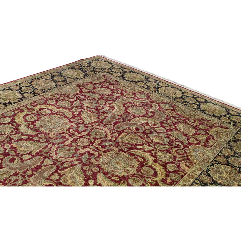 Tapis rouge / brun tissé à la main