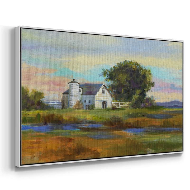 «Down By The Barn», reproduction d'art sur toile, H 27 po x l 41 po x P 2 po, Blanc