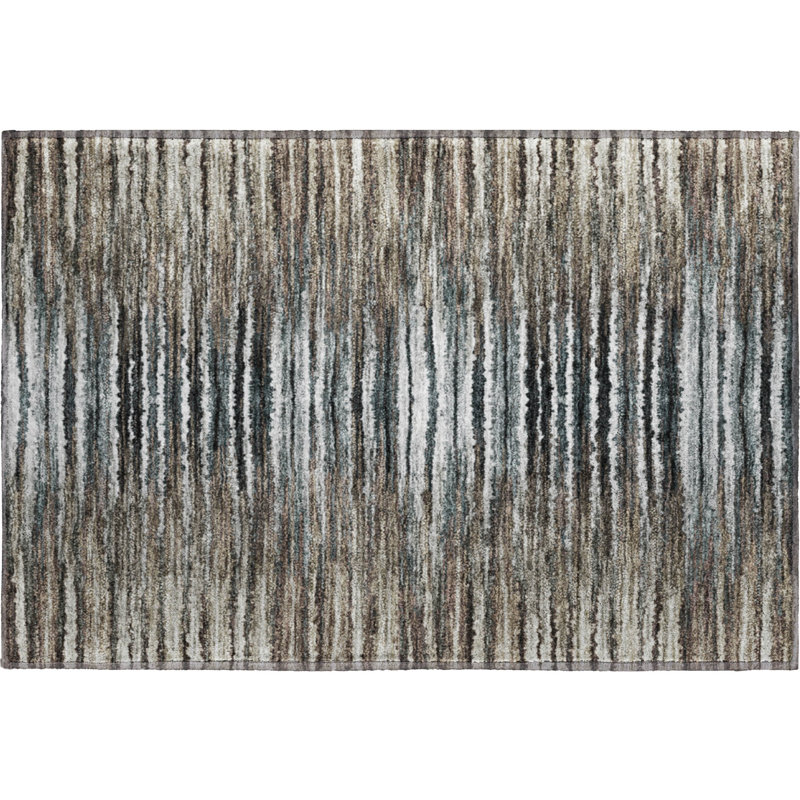 Tapis brun Cerrito AMF604 lavable à la machine de qualité supérieure, Rectangle 1 pi 8 po x 2 pi 6 po