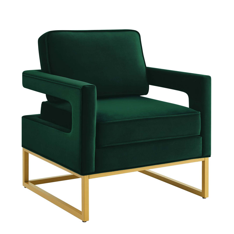 Anatonia Velvet Armchair, Dark Green Velvet