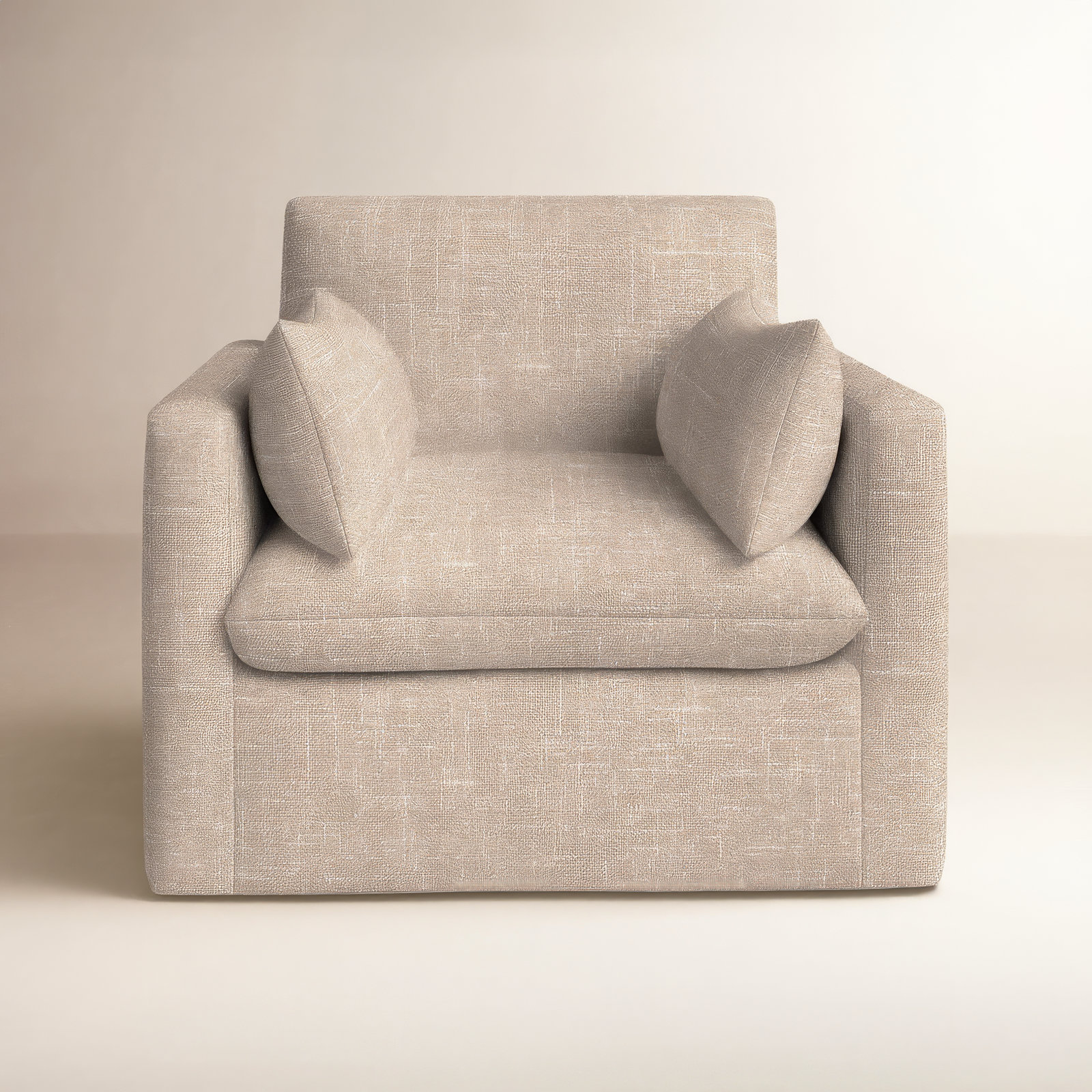 Luna Slipcovered Accent Chair, Lena Sand Performance Linen Blend