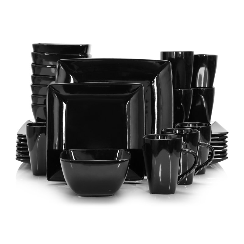 Vancasso  Stoneware Dinnerware - Set of 32, Black