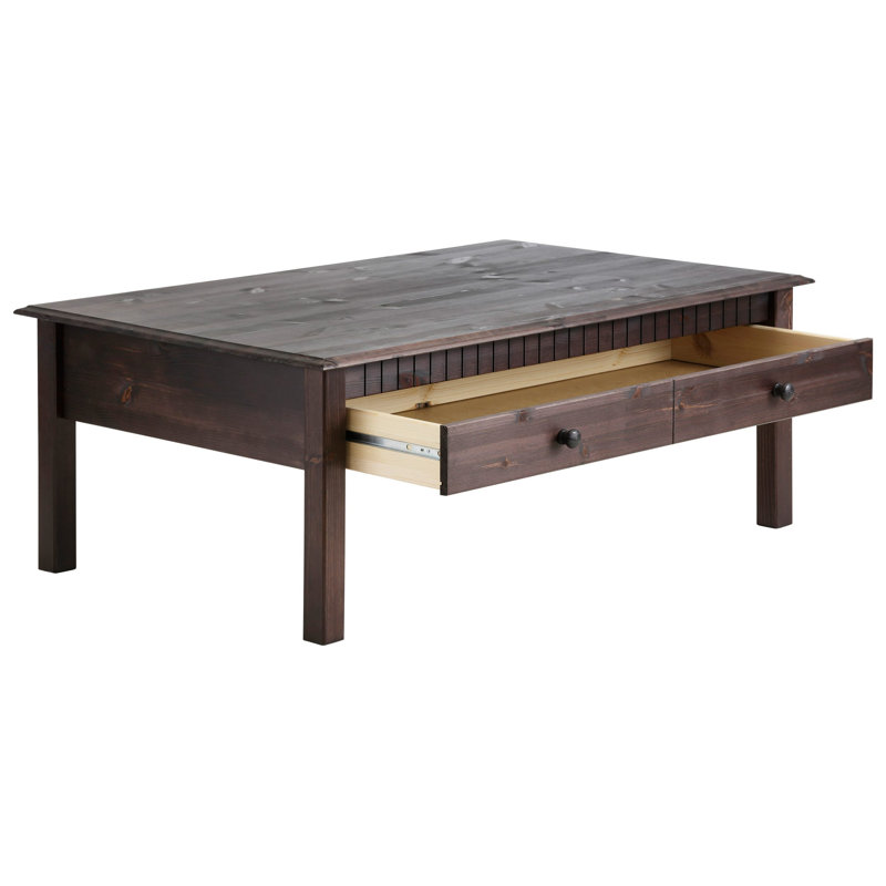 Yassine Solid Wood Solid Wood Coffee Table with Storage, Havana