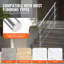 149.9 cm Handrails for Outdoor Steps 3 Crossbars Staircase for Porch Deck