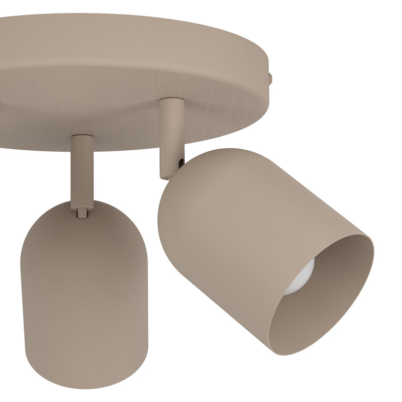 Tilston Steel Minimalist Triple Ceiling Spotlight, Sandy