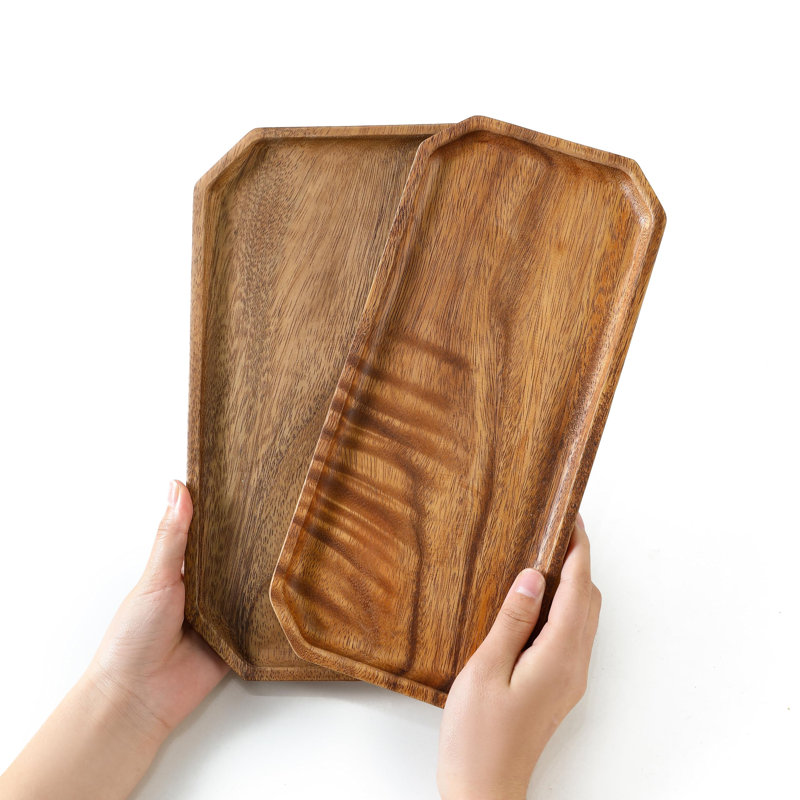 Millwood Pines Conah Walnut Tray, 0.8" H x 11.9" L x 5.6" W