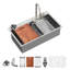 Évier de cuisine à cascade de cuisine encastrable en acier inoxydable de calibre 16 de 33 po x l 19 po avec accessoires-117667715