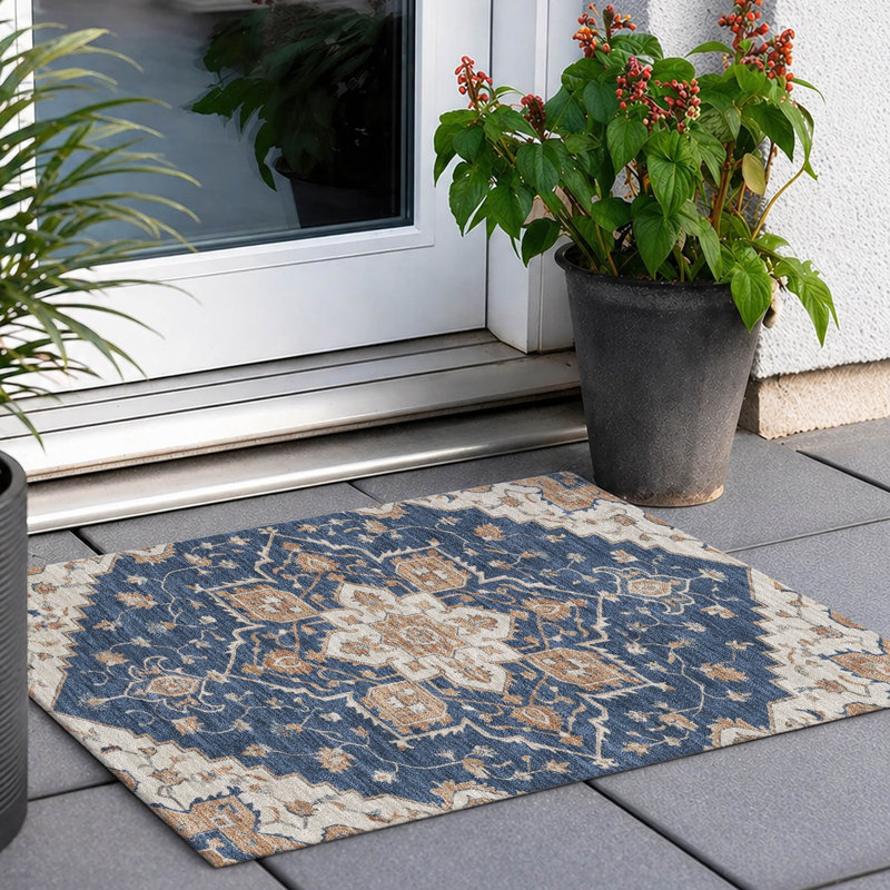 Tapis intérieur / extérieur lavable à la machine Chantille ACN2950 Global, Marine, 1'8" x 2'6"