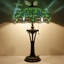 Lampe de table Tiffany en verre coloré vert