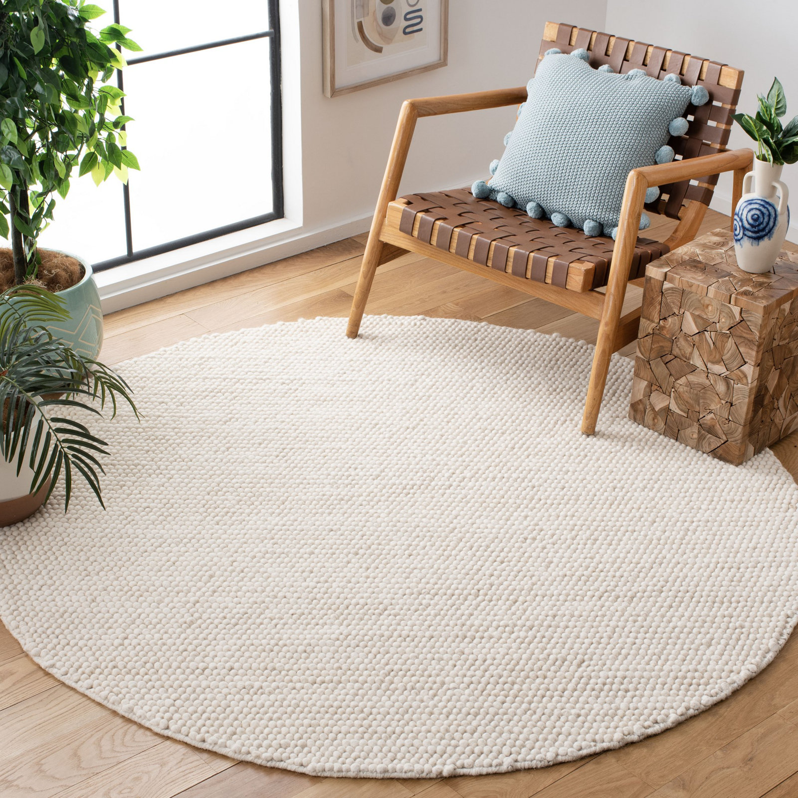 Sitte Ivory Hand-Woven Rug, Round 12'