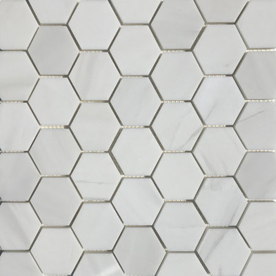 Bianco Dolomite Mosaic 2" Hexagon Wall & Floor