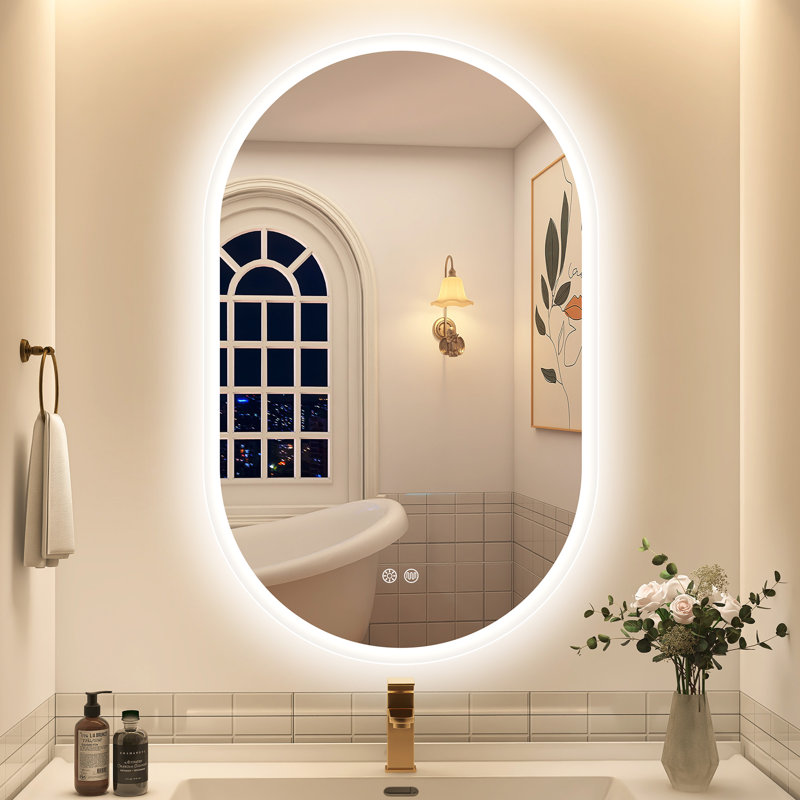 Brighten Your Bathroom with Our Smart LED Oval Mirror