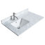 36" Single Countertop in White Carrara Marble with Left Offset Square Sink and Backsplash