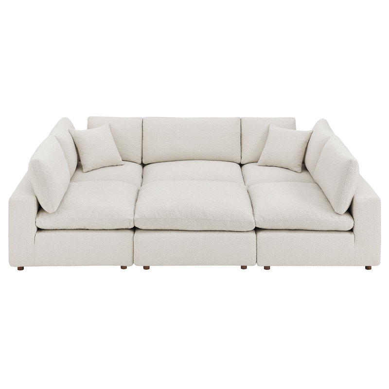 Canapé modulaire en tissu 6 pièces Commix, Ivoire