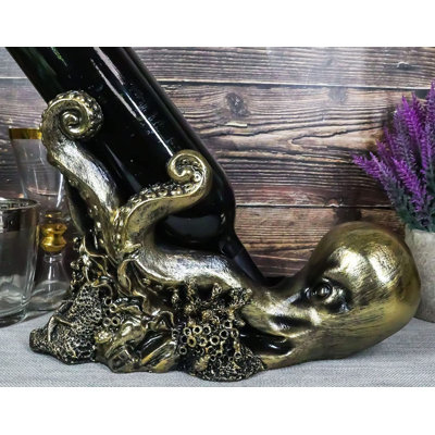 Glenvil 1 Bottle Tabletop Wine Bottle Rack in Gold