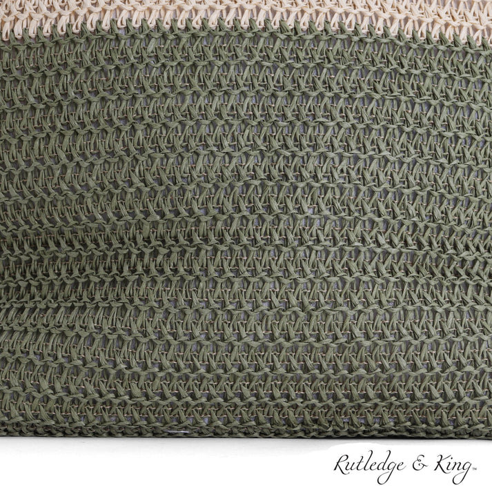 Sac fourre-tout pique-nique en paille - simple, Vert