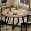 Ensemble de table de salle à manger ronde pour 4, 5 pièces, ensemble de table de salle à manger en bois circulaire et chaises pour 4, avec 4 chaises Unpholster, structure robuste et épaisse, pour cuisine, appartement, petit espace, rétro gai-480188317