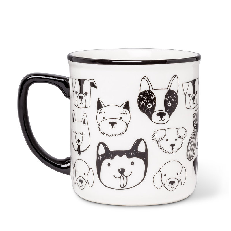 Set Of 4 Simple Dog Faces Mug