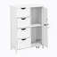 Armoire de rangement pour salle de bain, armoire de plancher avec tablette réglable et tiroirs