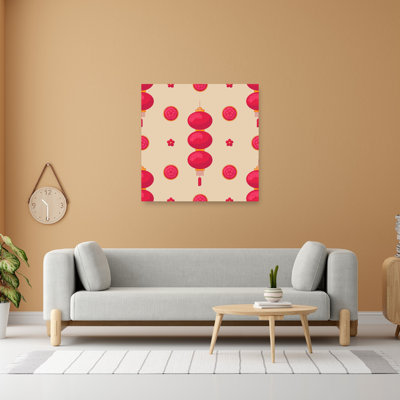 Chinese Lanterns Pattern Traditional Flower Wall Art