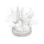 Petite sculpture blanche Barira en polystone texturée avec base en acrylique transparent