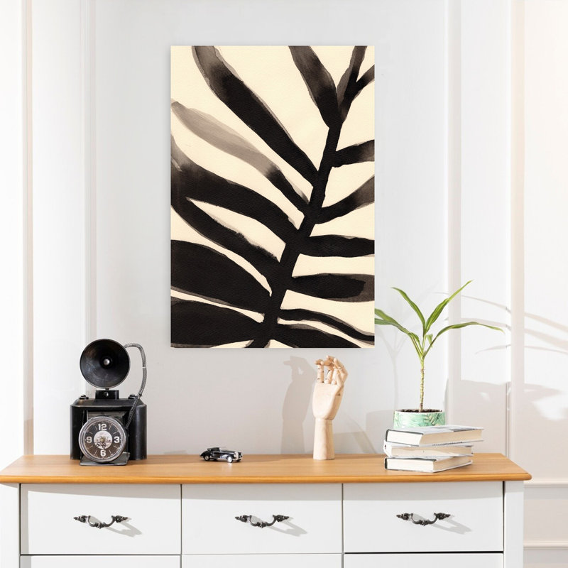 Art contemporain abstrait palmier vibrant hiver tropical, H 24 po x l 16 po