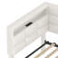 Lit de jour rembourré simple avec rangement 2 tiroirs et station de charge, structure de lit de jour avec lumières DEL et tête de lit, aucun sommier nécessaire, beige
