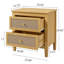 Ensemble de mobilier de chambre à coucher 3 pièces - Structure de lit plateforme en métal avec tête et pied de lit, ensemble de 2 tables de chevet en rotin avec 2 tiroirs, ensemble de lit de ferme moderne avec tables de bout-133065415