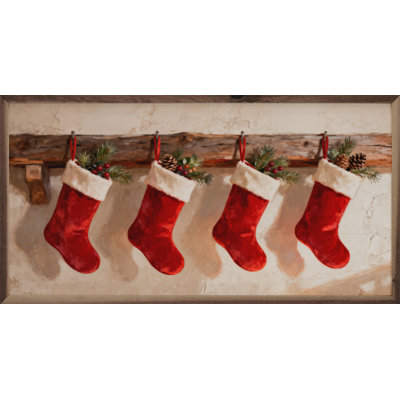 Quatre bas de Noël rouges