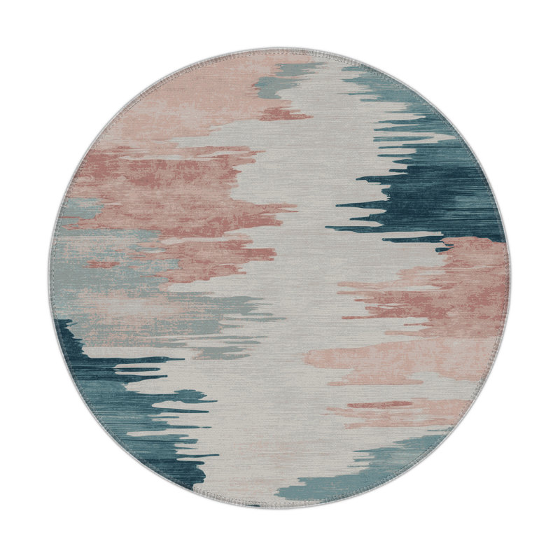 Watercolor Gray Indoor and Outdoor Area Rug, Rectangle 5' x 7'