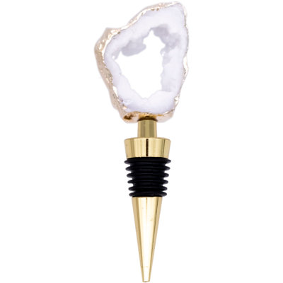 Deena Agate 1 Piece Stone Geode Metal Bottle Stopper